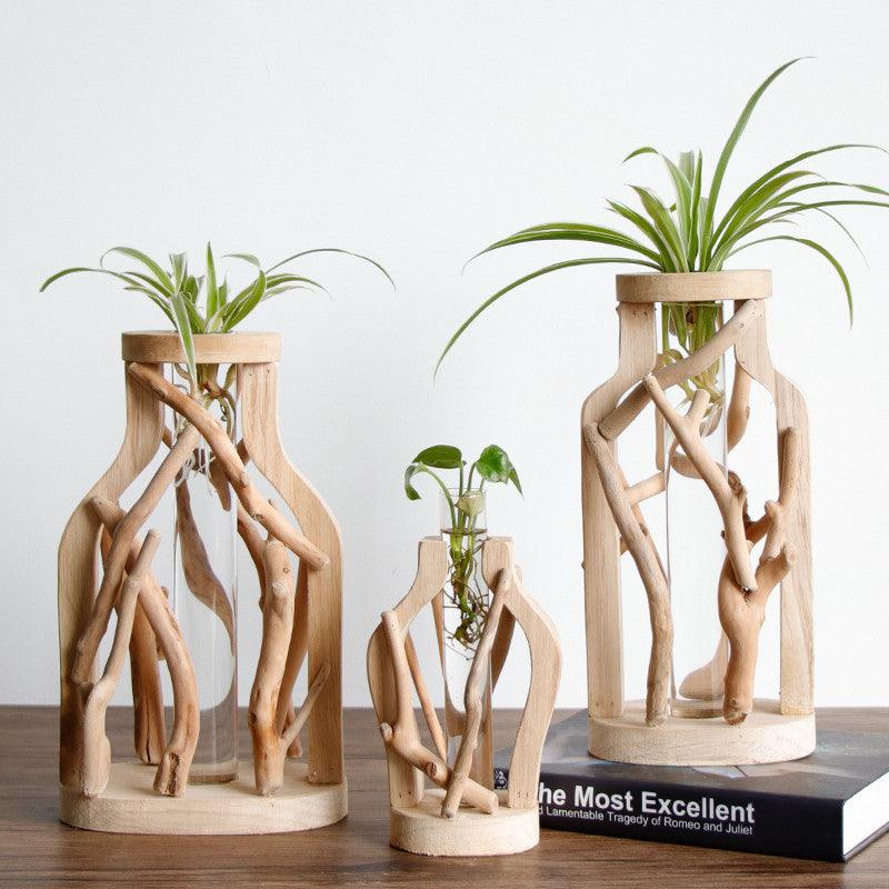 Unique Wood Vase | Hydroponic Decoration