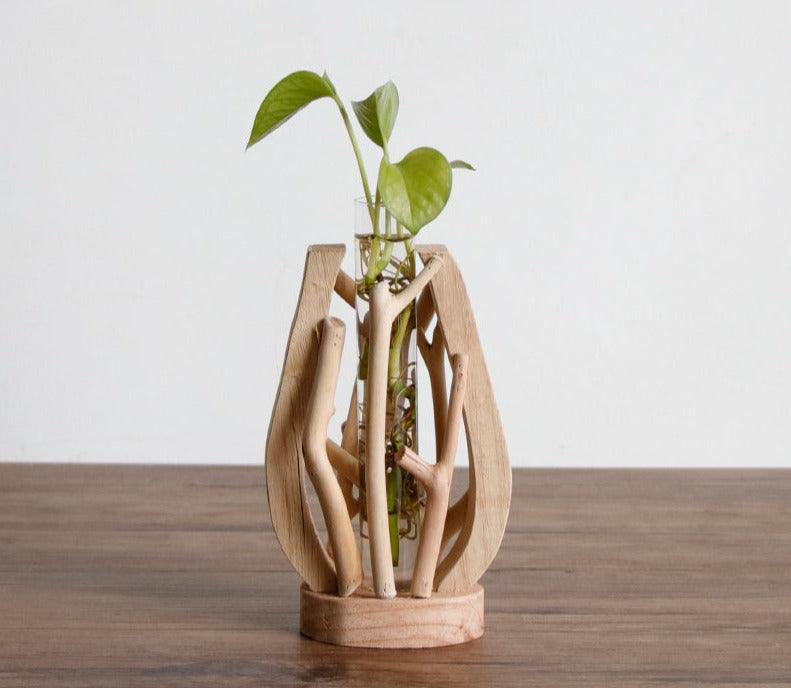 Unique Wood Vase | Hydroponic Decoration