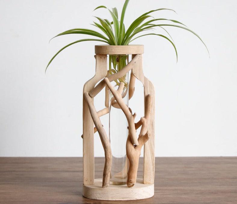 Unique Wood Vase | Hydroponic Decoration