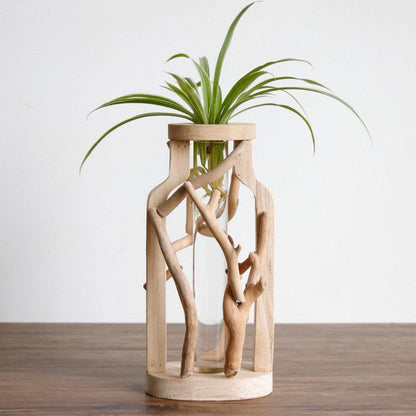 Unique Wood Vase | Hydroponic Decoration