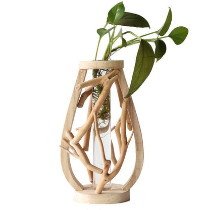 Unique Wood Vase | Hydroponic Decoration