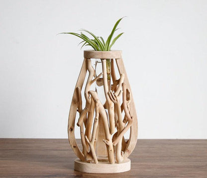 Unique Wood Vase | Hydroponic Decoration