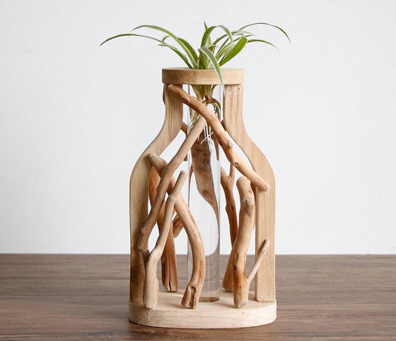 Unique Wood Vase | Hydroponic Decoration